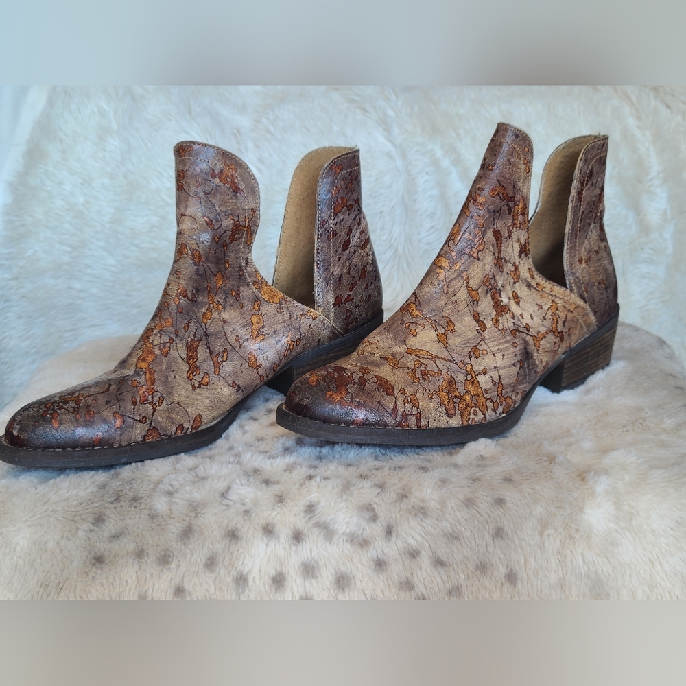 Corkys Brown and Tan Textured Ankle Boots